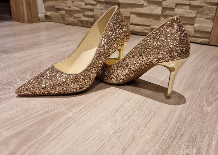 Grajewo ogłoszenia: Sprzedam buty złote roz 36.(wkladka 23). Raz tylko założone.